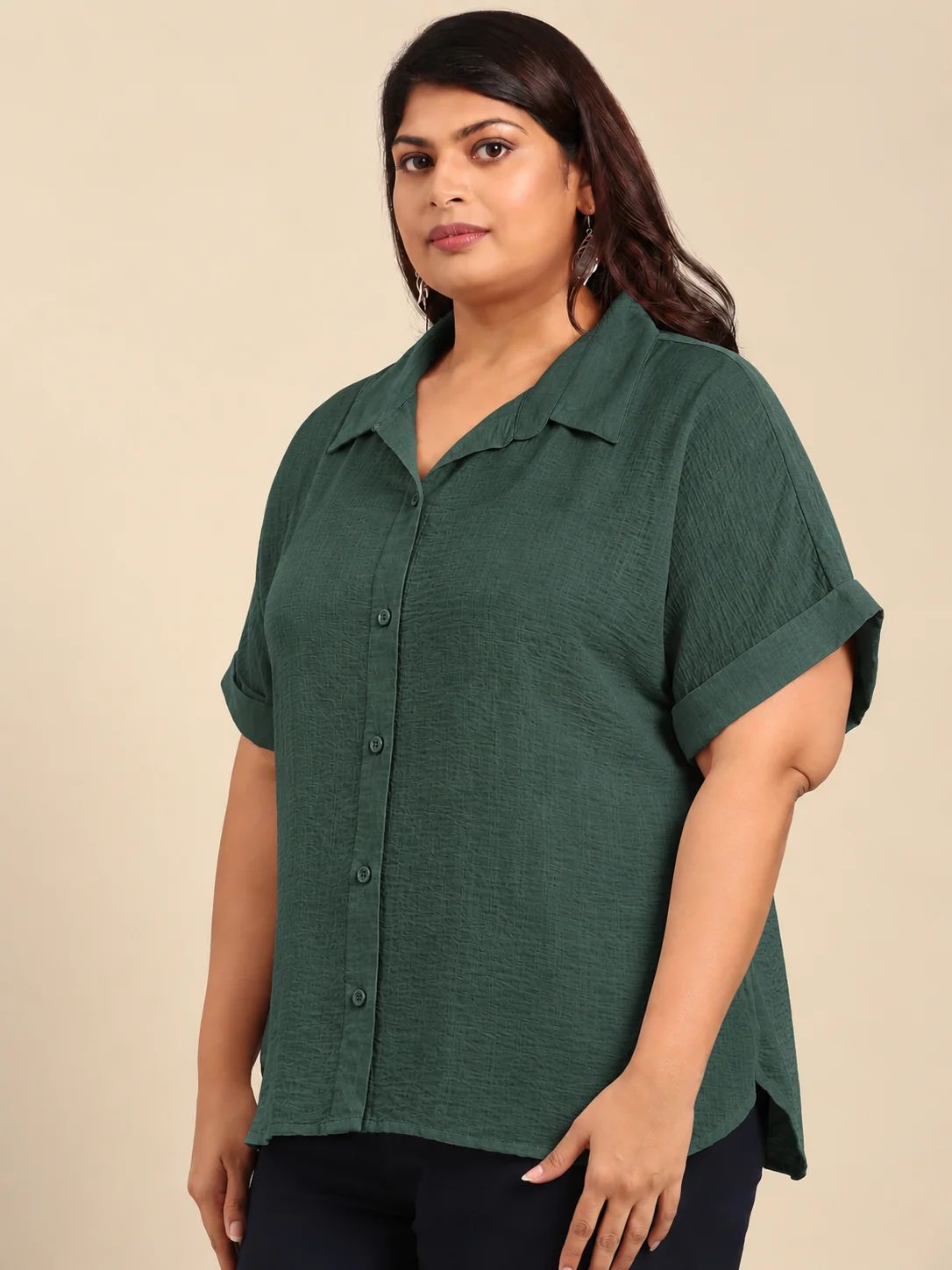 Classic Green Drop shoulder Shirt