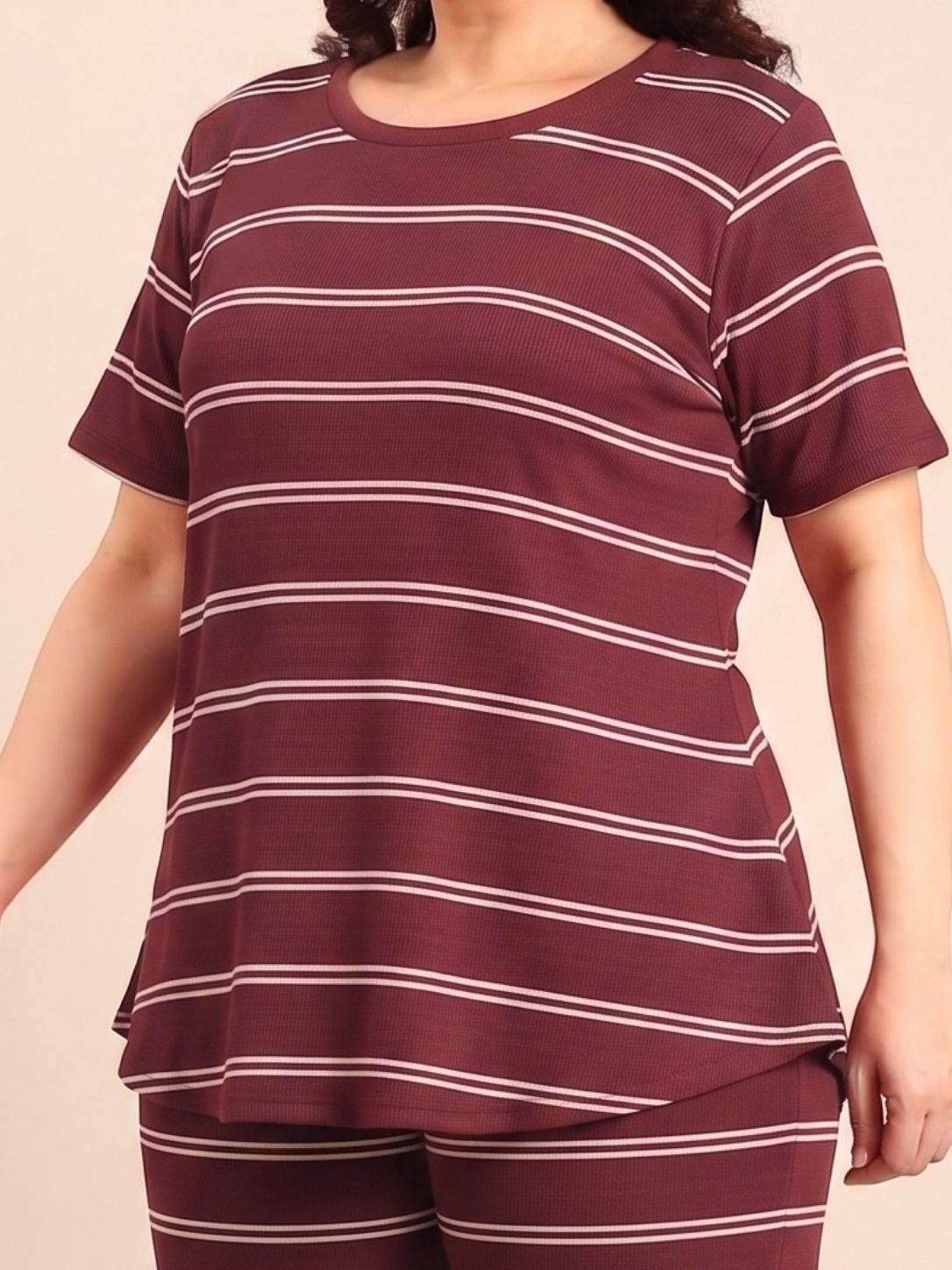 Maroon Striped Co-ord Set