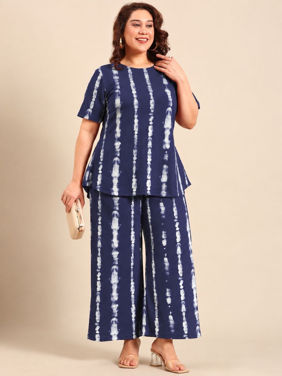 Navy and white Tie-Dye Co-ord Set (2 Piece)