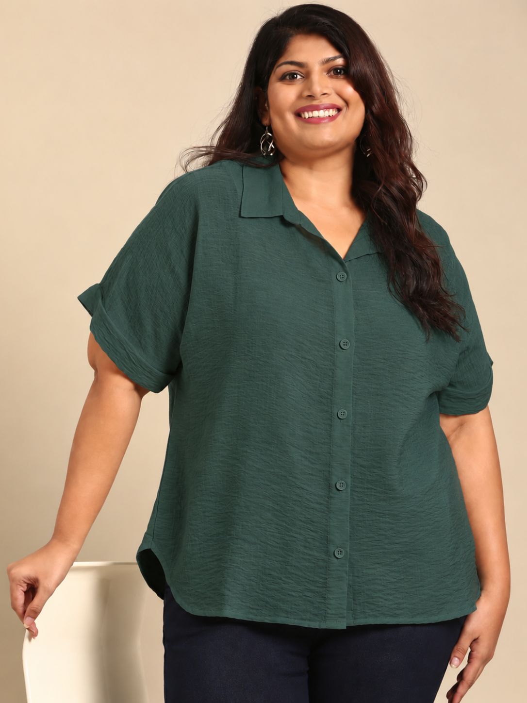 Classic Green Drop shoulder Shirt