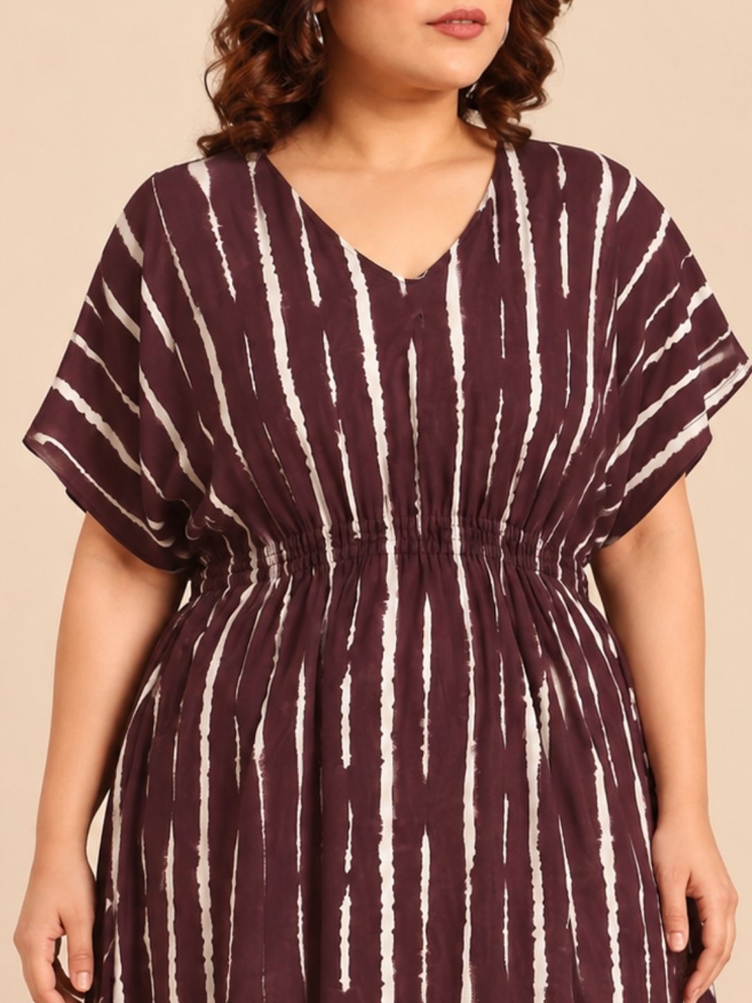 Cotton Abstract Printed Smocking Dress