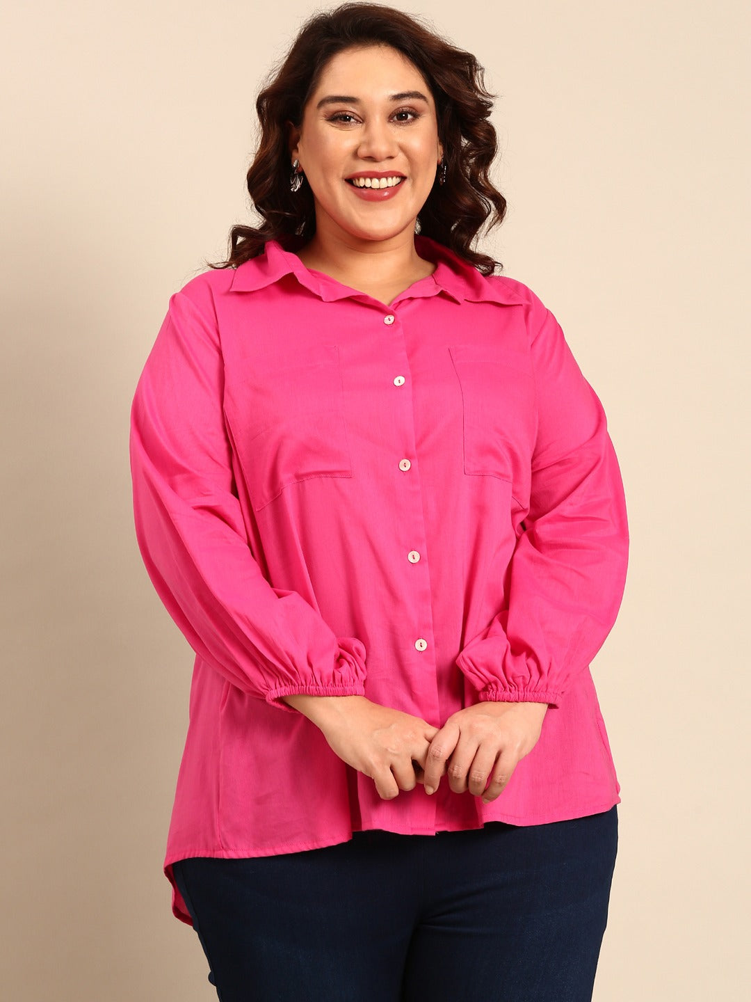 PINK SHIRT WITH BIG SLEEVES