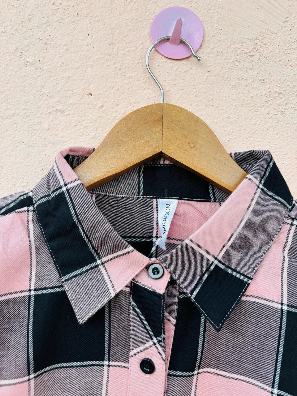 Pink Checked Full Sleeves Shirt