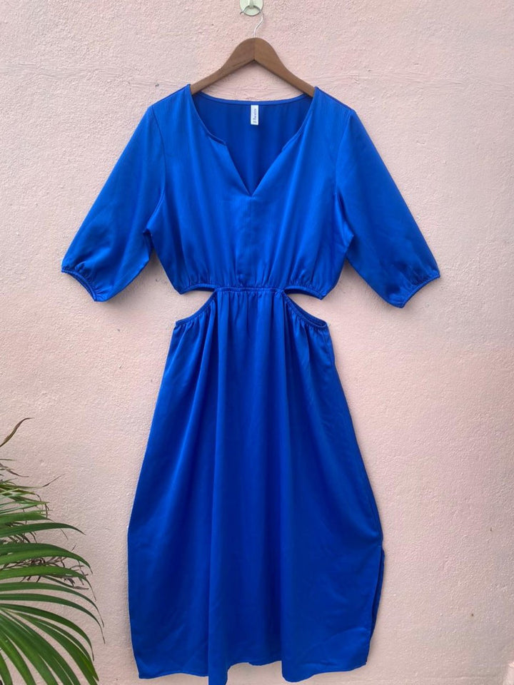 Cobalt cut-out dress