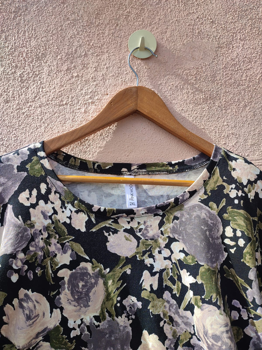 Beige Floral Printed T-shirt