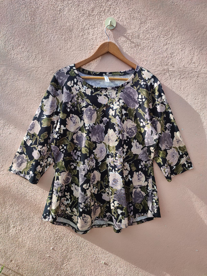 Beige Floral Printed T-shirt