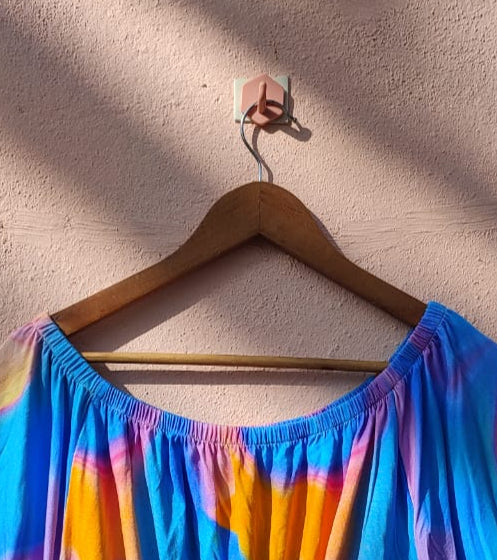 Multicolor Offshoulder Top