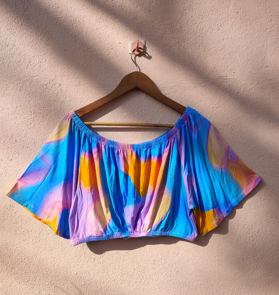 Multicolor Offshoulder Top