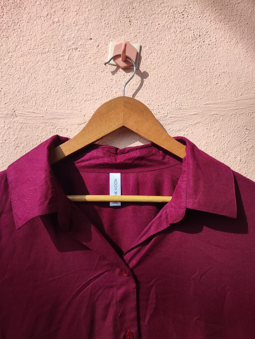 Burgundy Shirt with Buttons