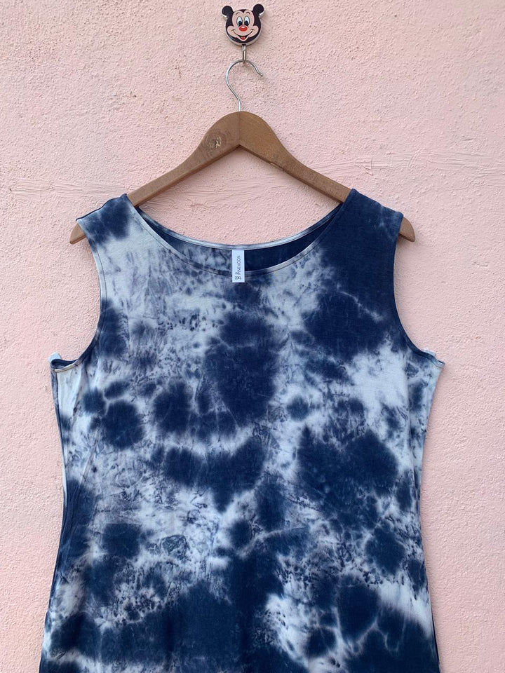 Indigo Swirl Sleeveless Dress