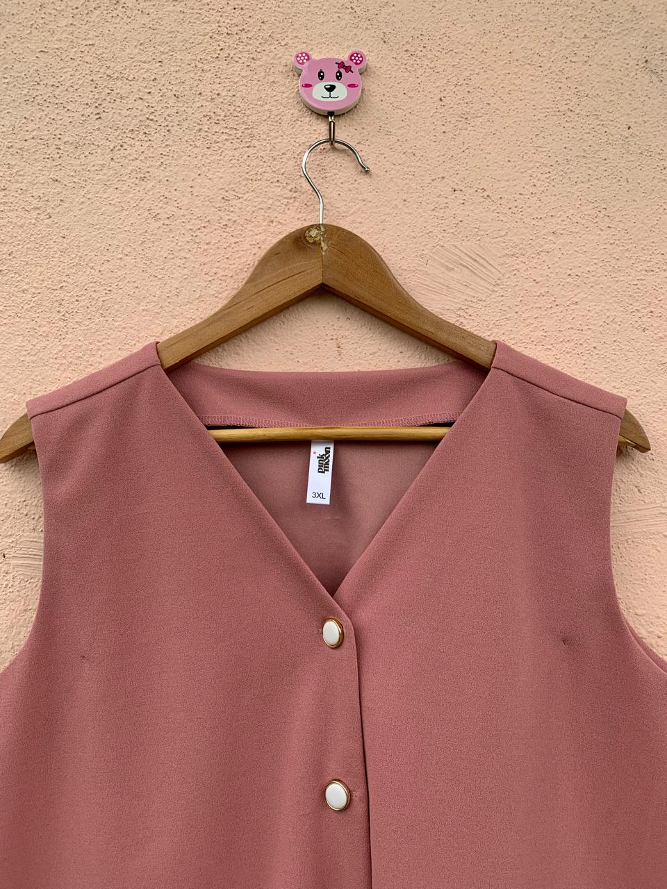 Pink Button Waistcoat