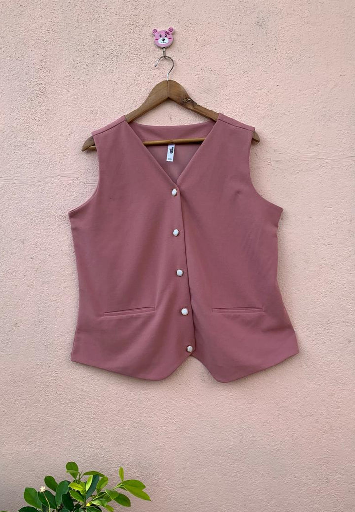 Pink Button Waistcoat