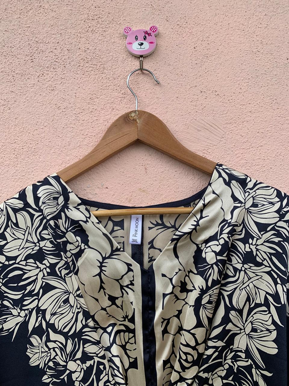 Satin floral Kaftan dress