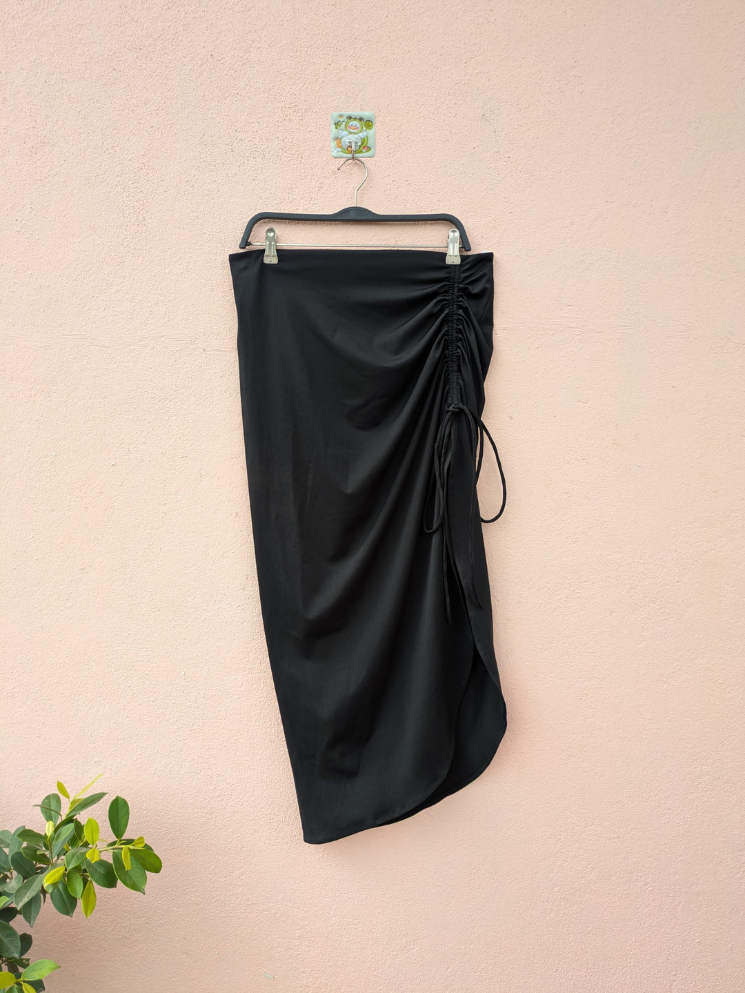 Black Magic Ruched Bodycon Skirt
