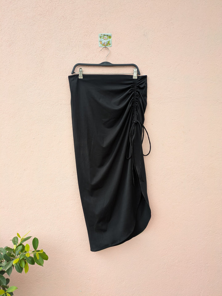 Black Magic Ruched Bodycon Skirt