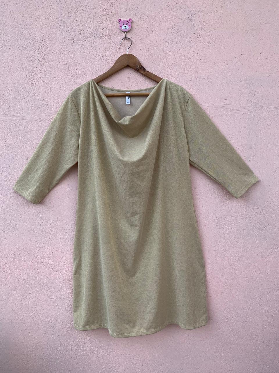 Gold Cowl Dress