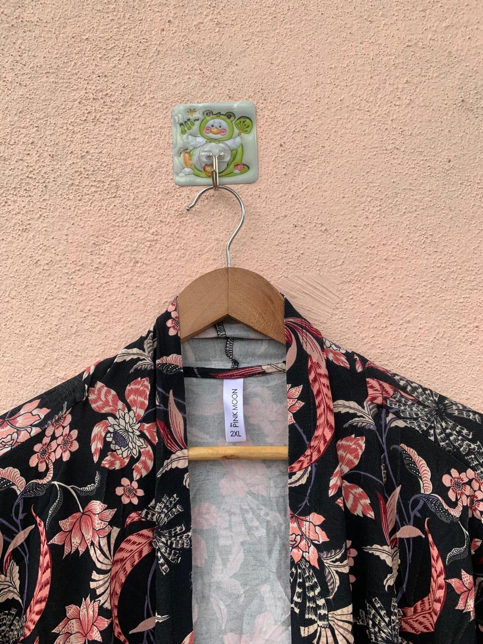 Black & Peach Floral Shrug
