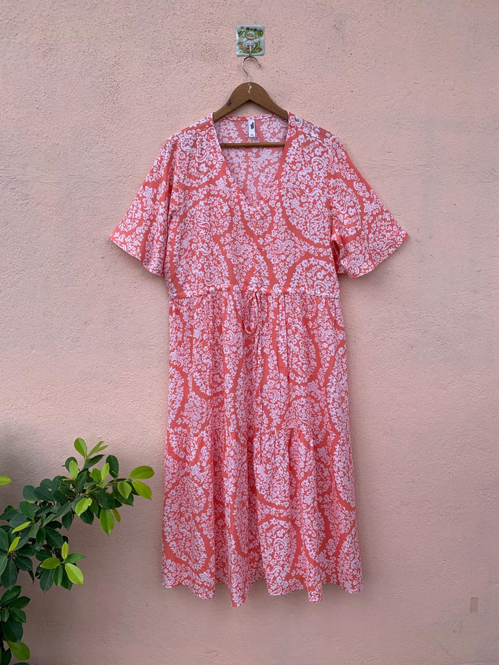 Orange Bloom Printed Dress