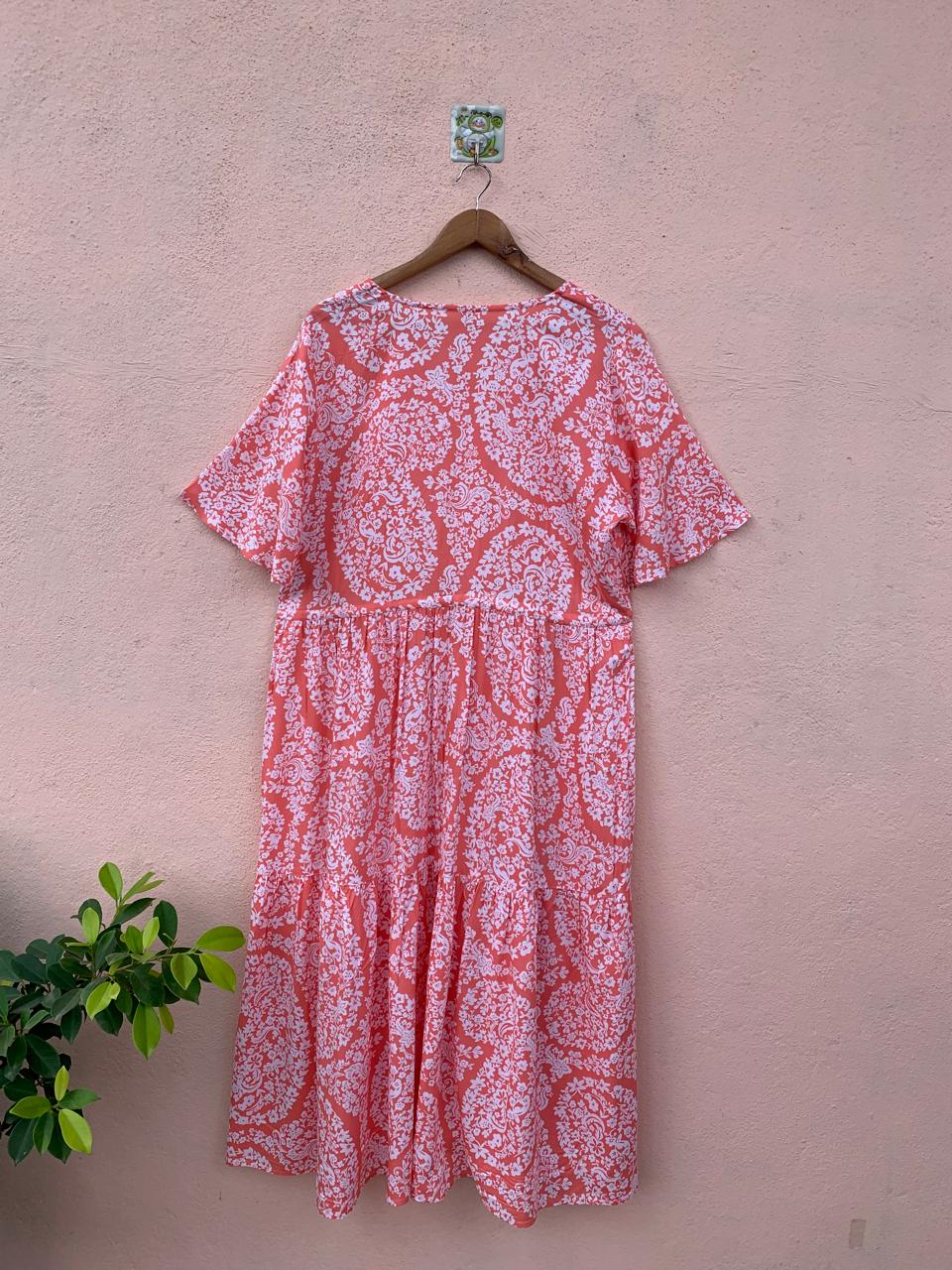 Orange Bloom Printed Dress