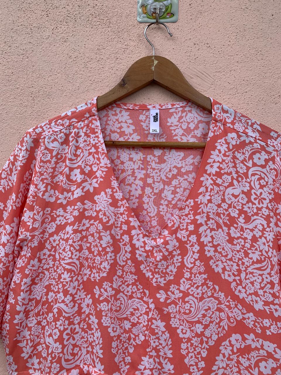 Orange Bloom Printed Dress
