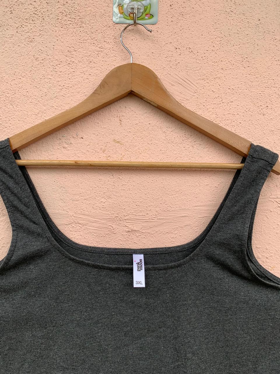 Charcoal Grey Sleeveless Crop Tank
