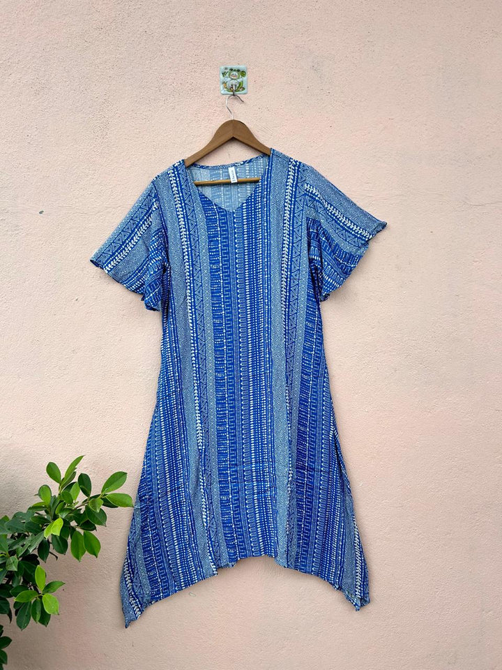 Indigo Flair V-Neck Dress