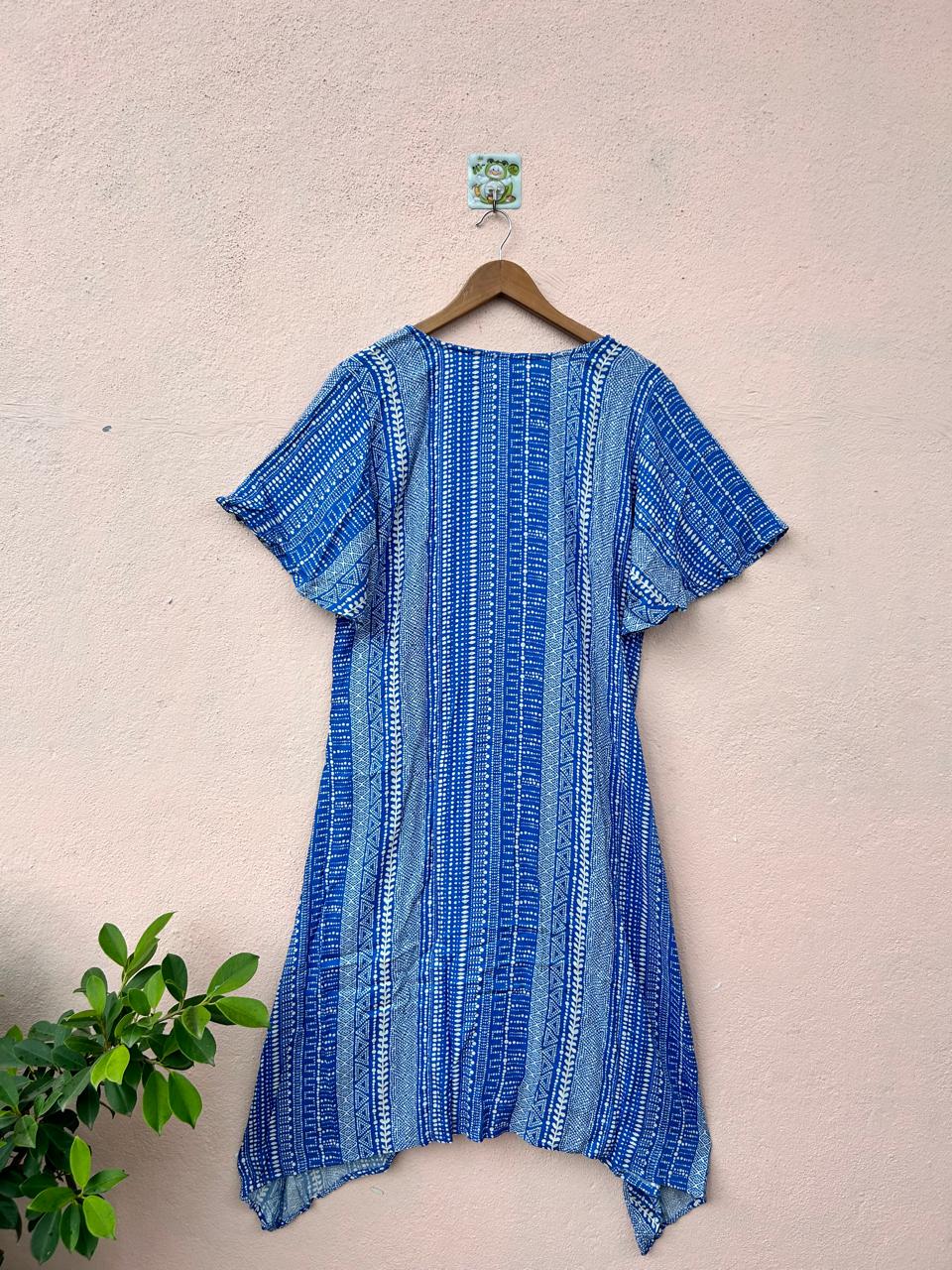 Indigo Flair V-Neck Dress