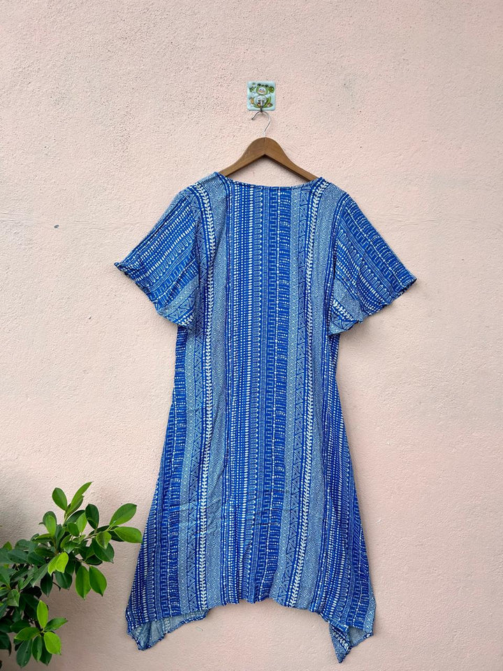 Indigo Flair V-Neck Dress
