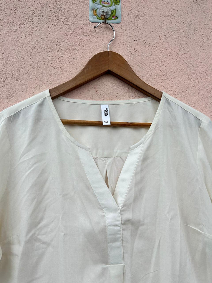 White V-Neck Top
