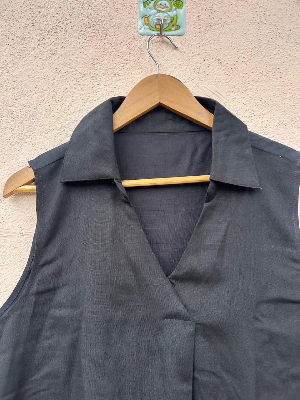 V-Neck Collared Top