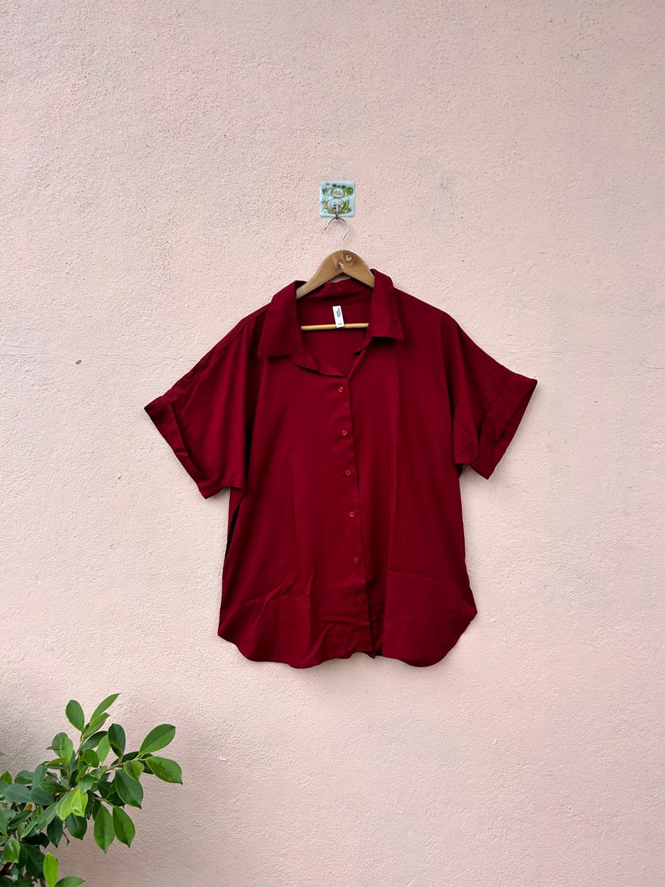 Red Button-Down Shirt