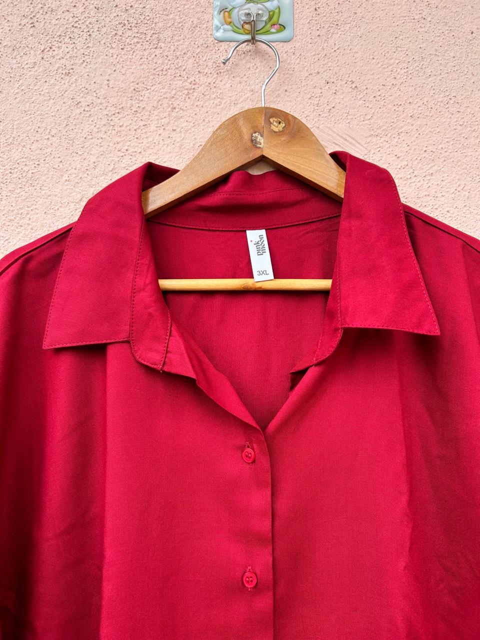 Red Button-Down Shirt