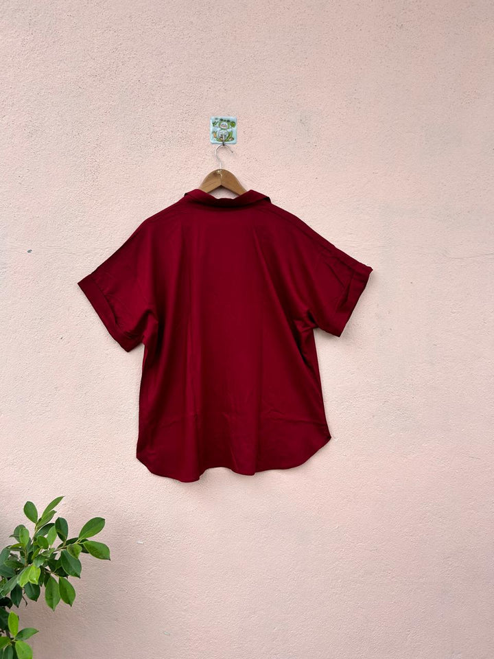 Red Button-Down Shirt
