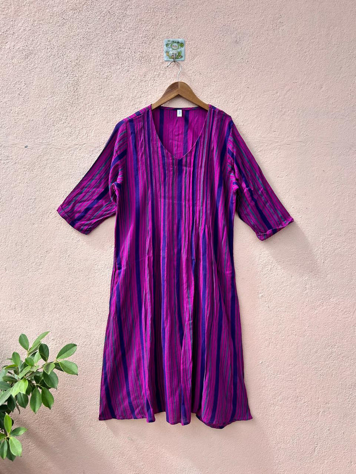 Violet Whisper V-Neck Dress