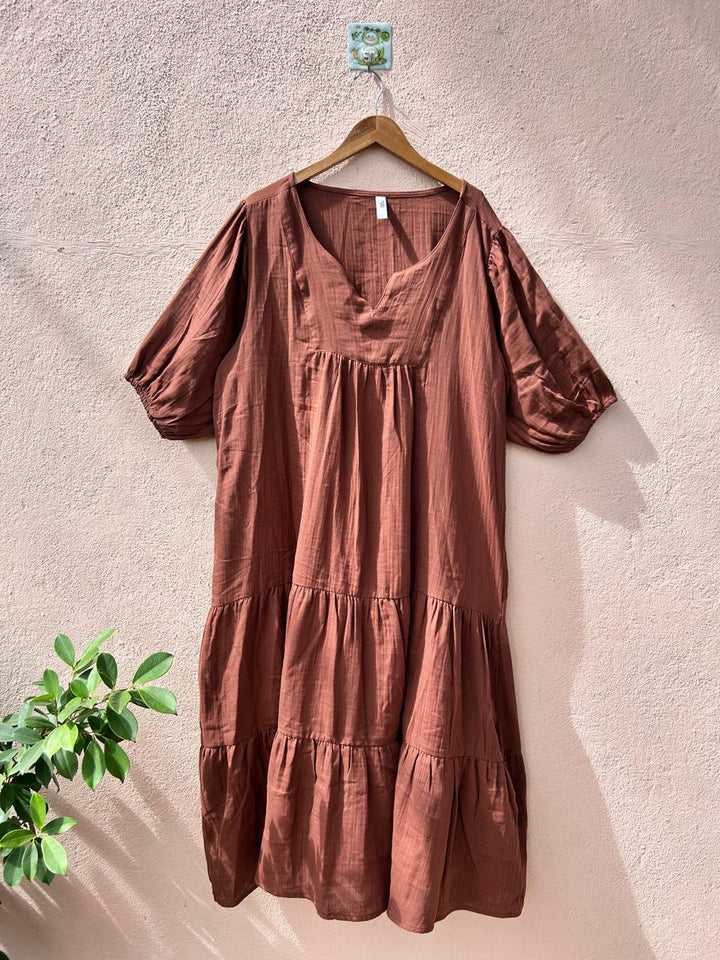 Mocha Muse V-Neck Dress