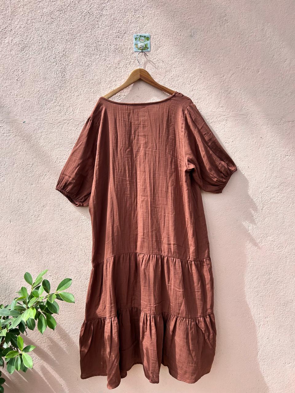 Mocha Muse V-Neck Dress