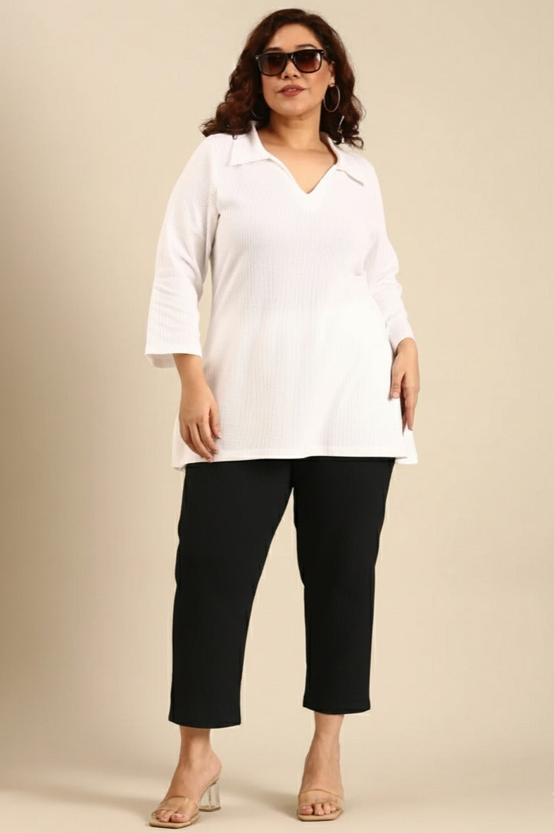 White Cotton Longline T-shirt