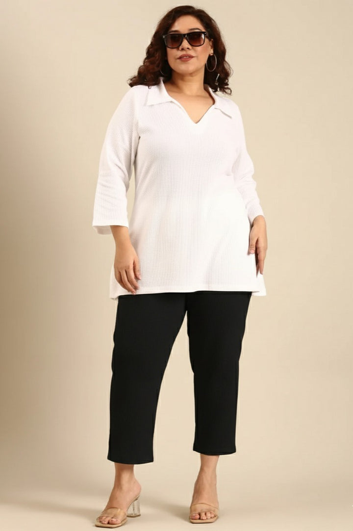 White Cotton Longline T-shirt