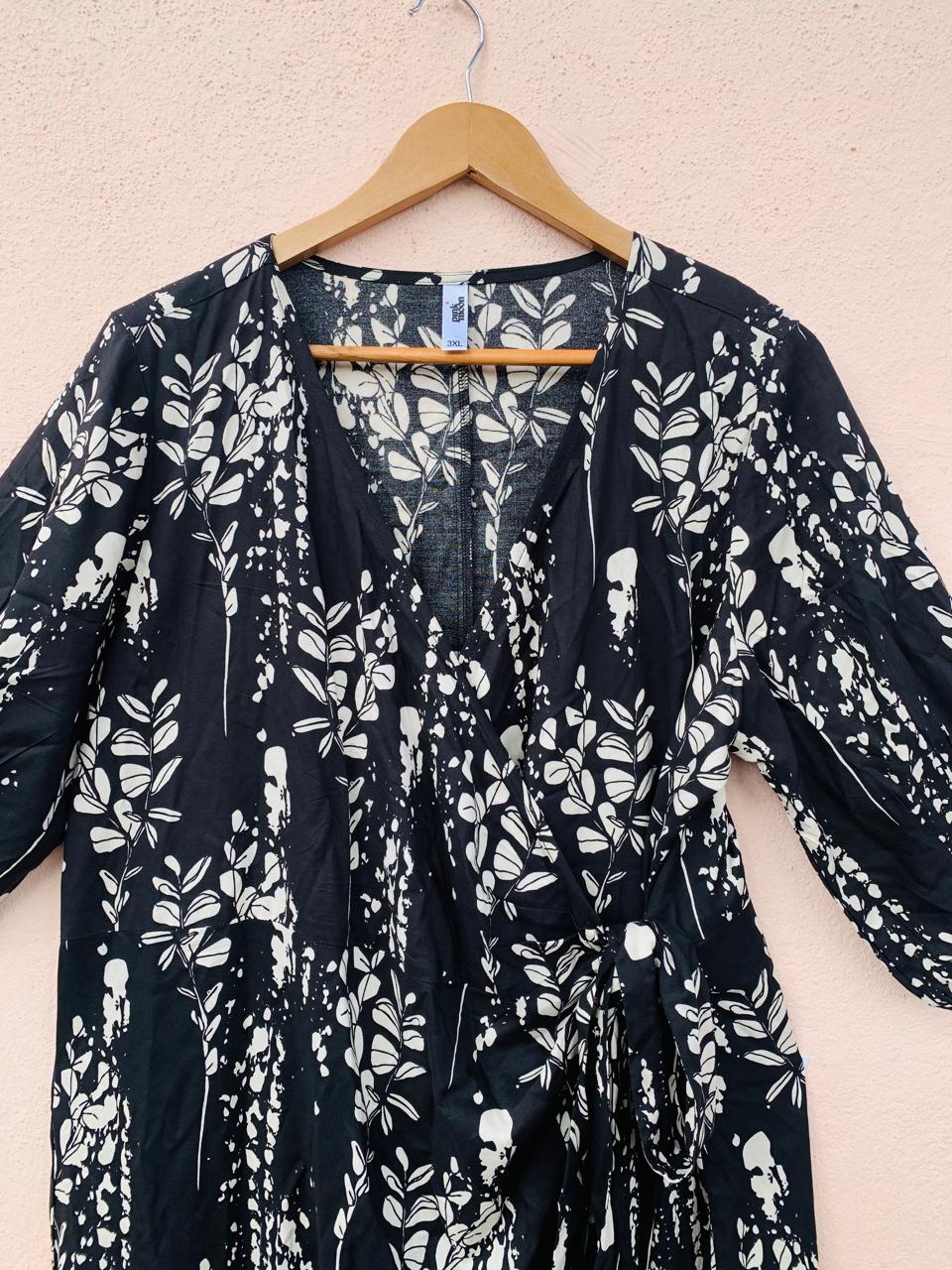 Midnight Print V-Neck Dress
