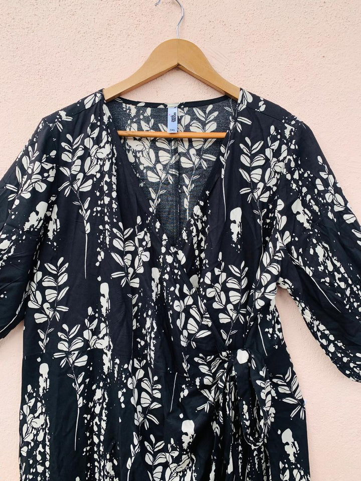 Midnight Print V-Neck Dress