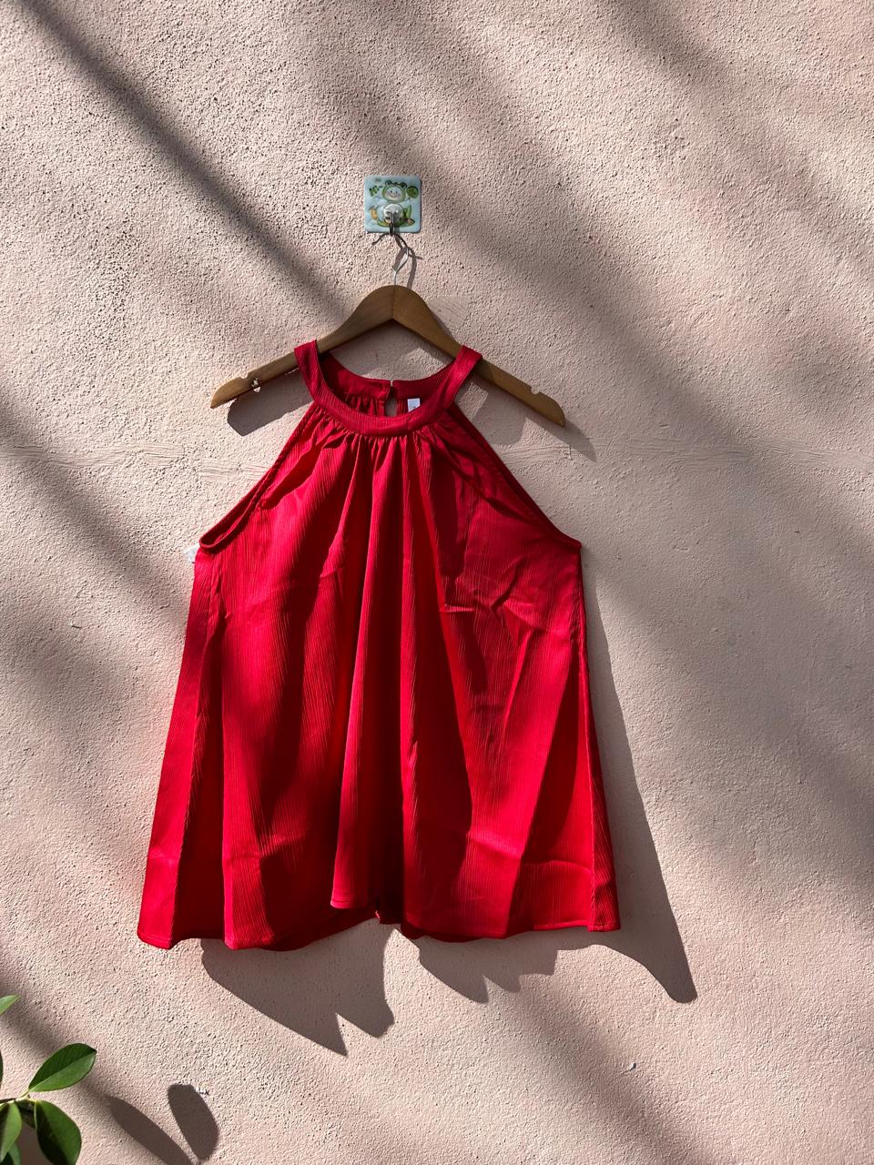 Crimson Halter Top