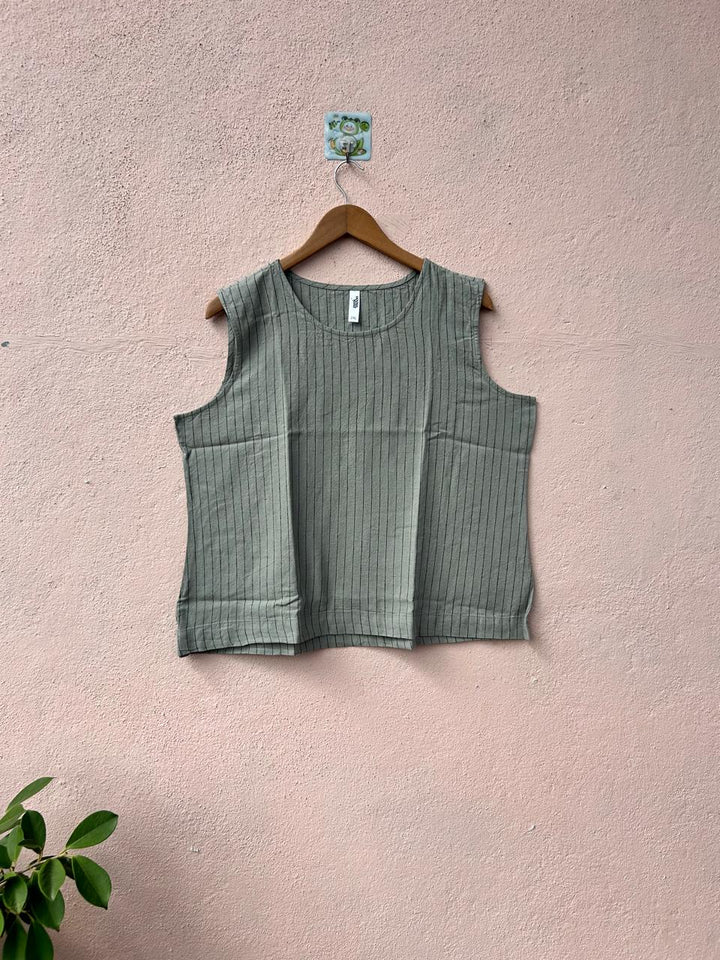 Olive Sleeveless Tank Top