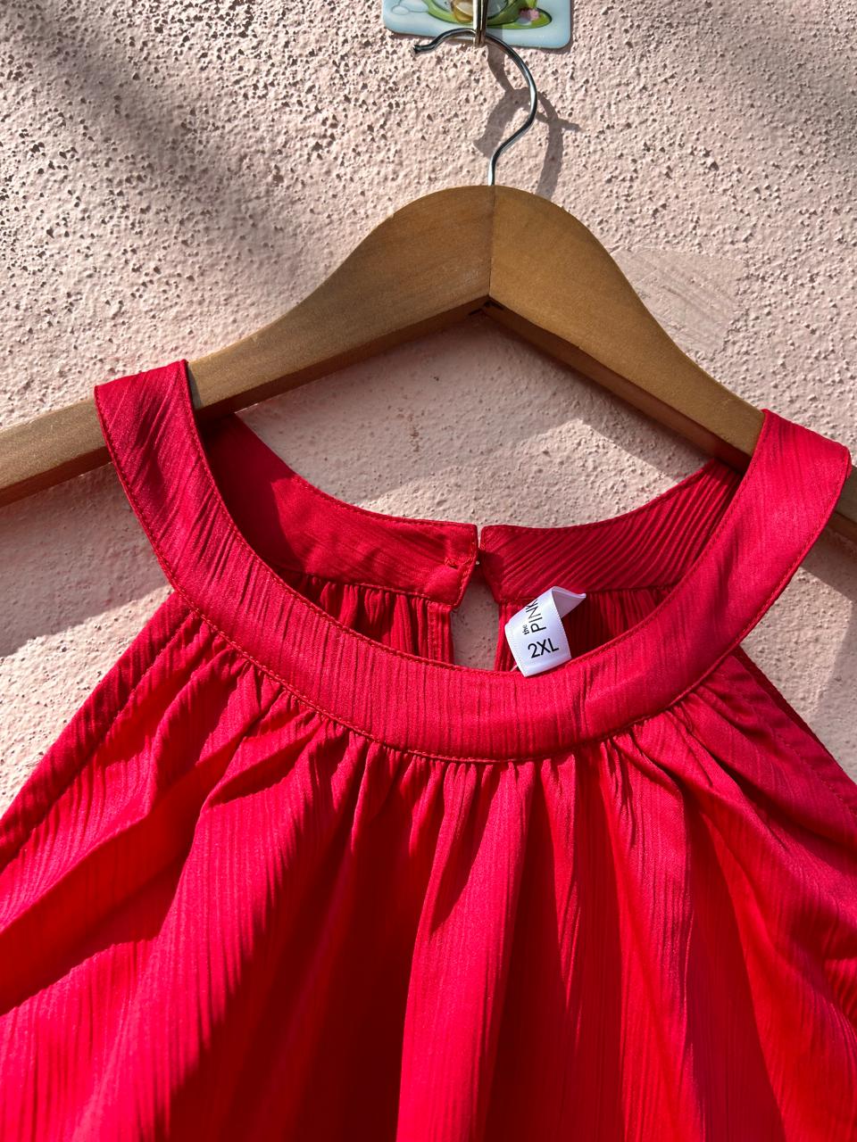 Crimson Halter Top