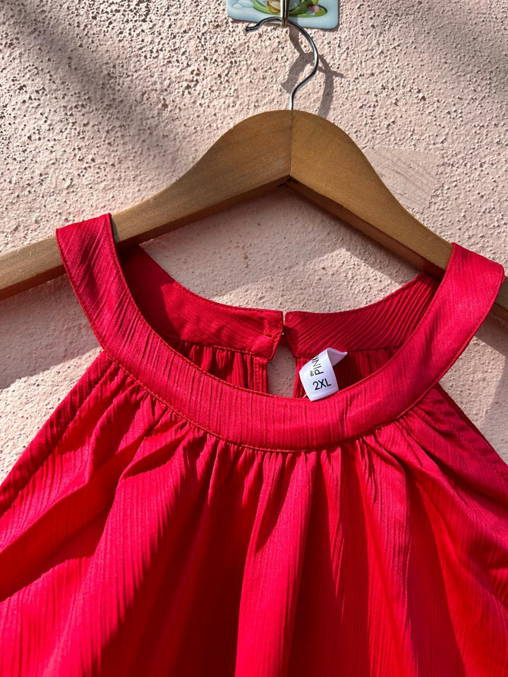 Crimson Halter Top