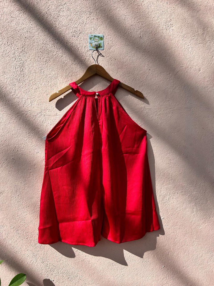 Crimson Halter Top