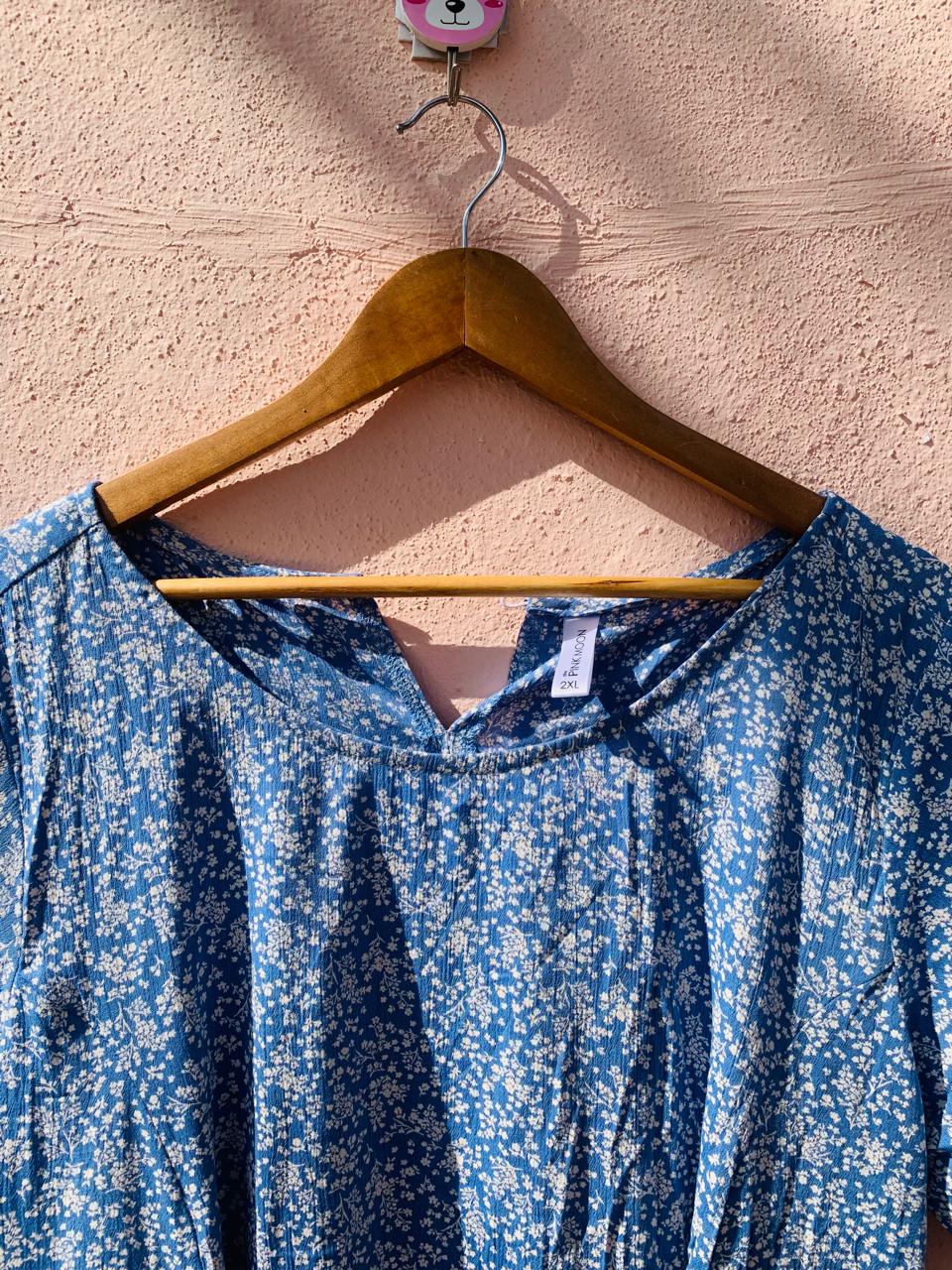 Blue Ditsy Knot Dress