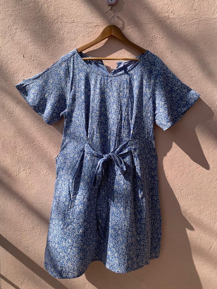 Blue Ditsy Knot Dress