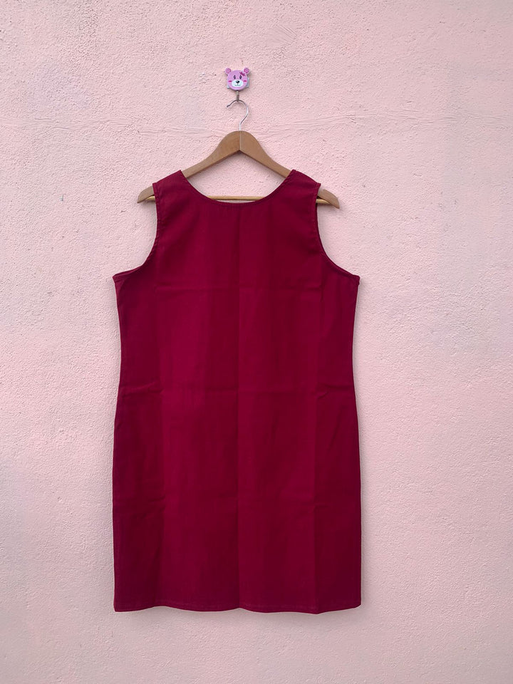 Maroon Sleeveless Bodycon Short Dress
