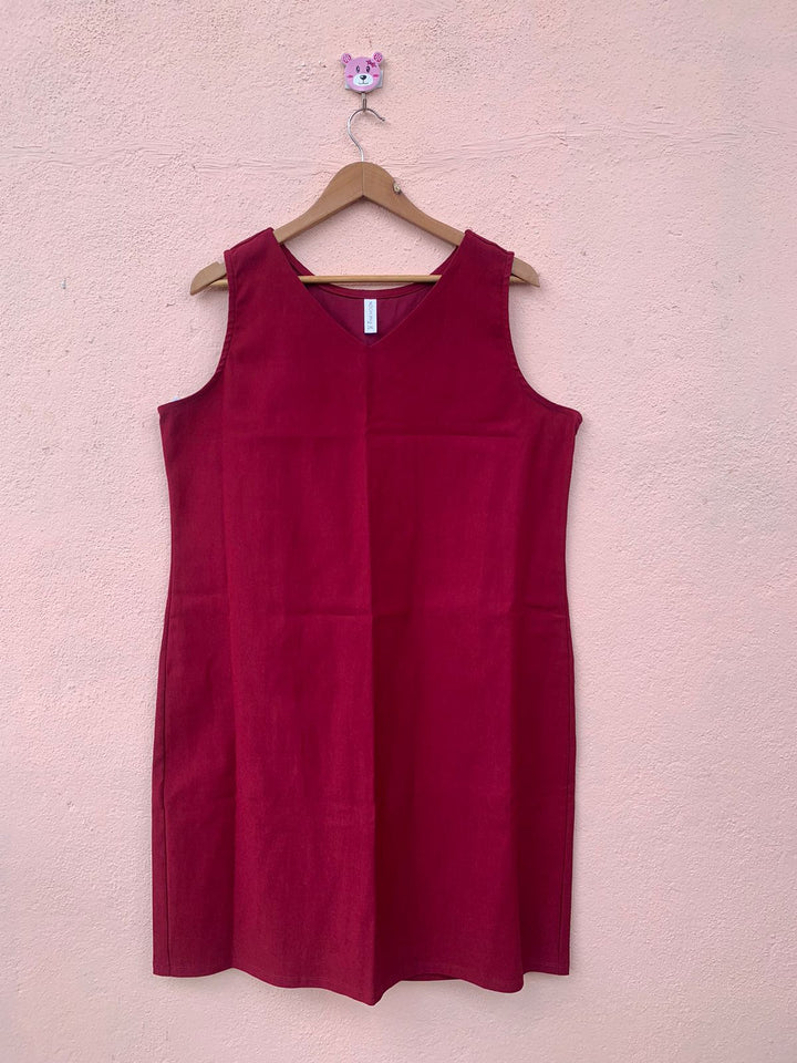 Maroon Sleeveless Bodycon Short Dress
