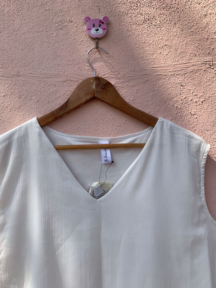 White Sleeveless Top